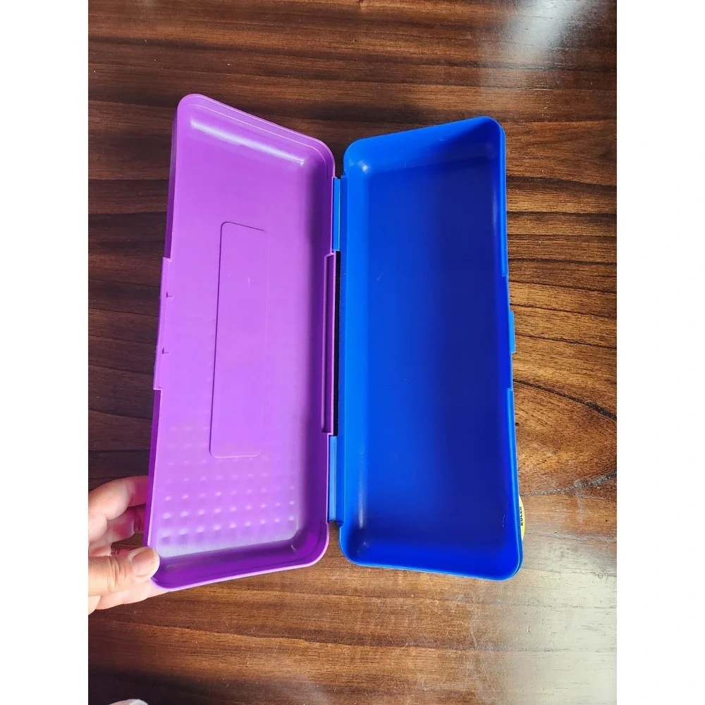 Rare Vintage 90s Spacemaker Pencil Box extra long ruler Case School Supplies